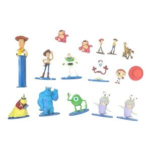 2019 Disney Toy Story Monsters Inc Toys Figures Cake Toppers Lot of 14 + 1 Pez
